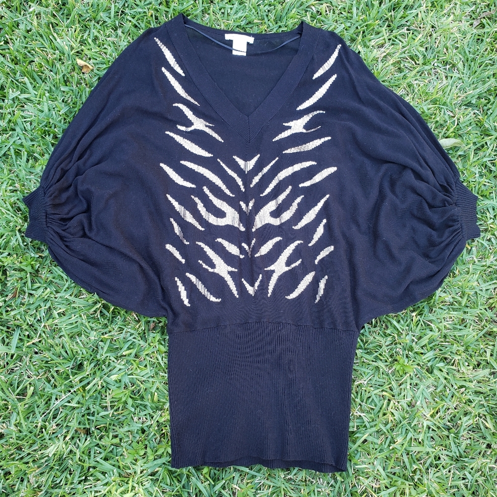 Arden B., Small, Black w/ tiger stripe sequins.
